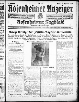 Rosenheimer Anzeiger Sonntag 12. September 1915