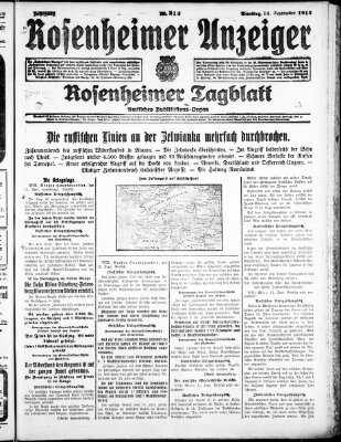 Rosenheimer Anzeiger Dienstag 14. September 1915