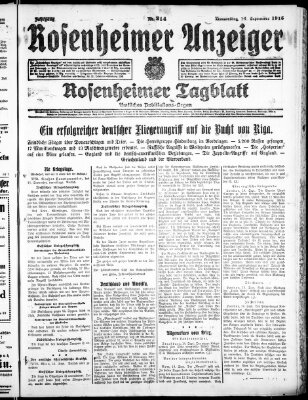 Rosenheimer Anzeiger Donnerstag 16. September 1915