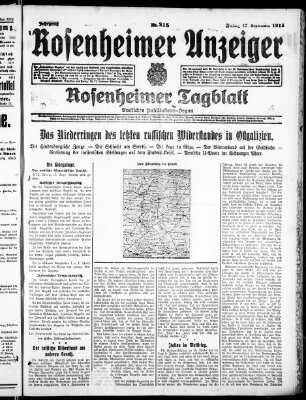 Rosenheimer Anzeiger Freitag 17. September 1915