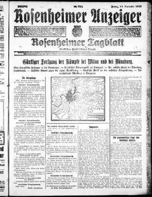 Rosenheimer Anzeiger Freitag 24. September 1915