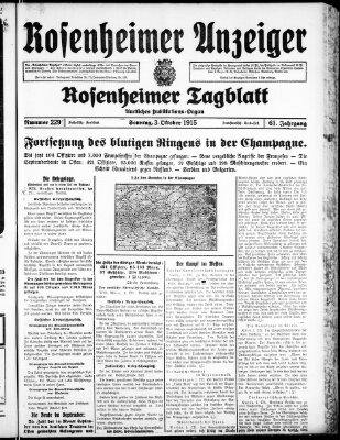 Rosenheimer Anzeiger Sonntag 3. Oktober 1915