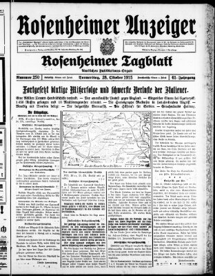 Rosenheimer Anzeiger Donnerstag 28. Oktober 1915