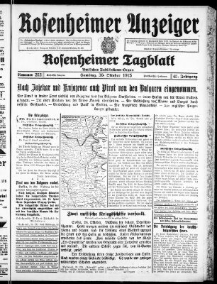 Rosenheimer Anzeiger Samstag 30. Oktober 1915