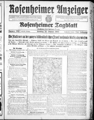 Rosenheimer Anzeiger Sonntag 31. Oktober 1915