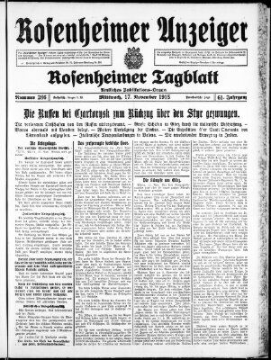 Rosenheimer Anzeiger Mittwoch 17. November 1915