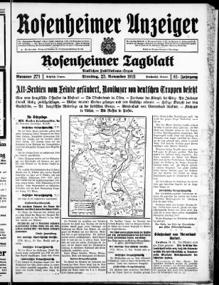 Rosenheimer Anzeiger Dienstag 23. November 1915