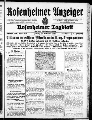 Rosenheimer Anzeiger Freitag 26. November 1915