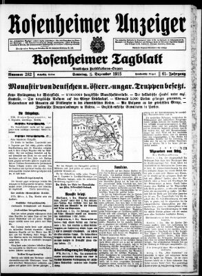 Rosenheimer Anzeiger Sonntag 5. Dezember 1915