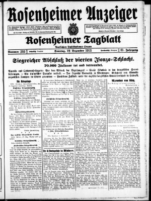 Rosenheimer Anzeiger Sonntag 19. Dezember 1915