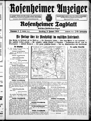 Rosenheimer Anzeiger Samstag 8. Januar 1916