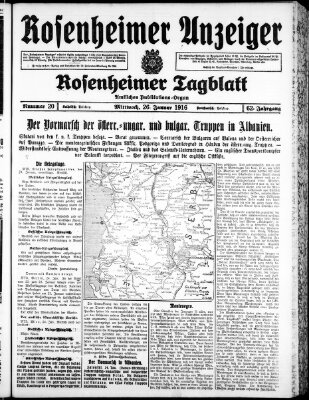 Rosenheimer Anzeiger Mittwoch 26. Januar 1916