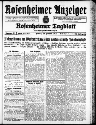 Rosenheimer Anzeiger Freitag 28. Januar 1916