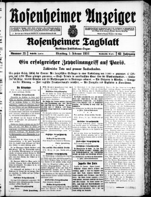 Rosenheimer Anzeiger Dienstag 1. Februar 1916