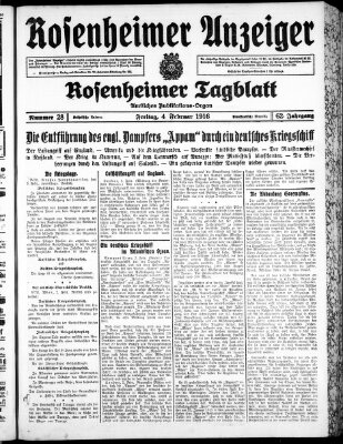 Rosenheimer Anzeiger Freitag 4. Februar 1916