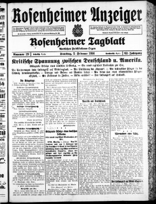 Rosenheimer Anzeiger Samstag 5. Februar 1916