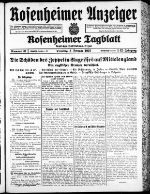 Rosenheimer Anzeiger Dienstag 8. Februar 1916