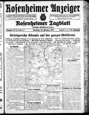 Rosenheimer Anzeiger Dienstag 15. Februar 1916