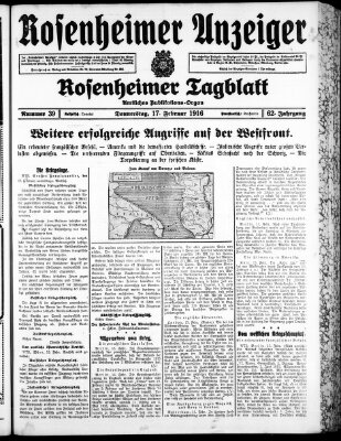 Rosenheimer Anzeiger Donnerstag 17. Februar 1916