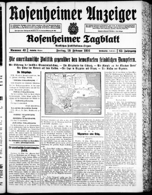 Rosenheimer Anzeiger Freitag 18. Februar 1916