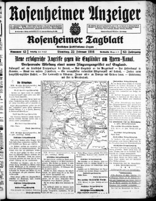 Rosenheimer Anzeiger Dienstag 22. Februar 1916