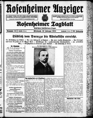 Rosenheimer Anzeiger Mittwoch 23. Februar 1916