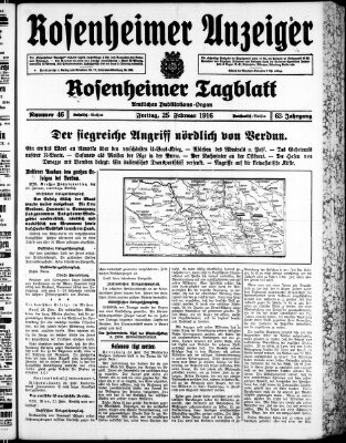 Rosenheimer Anzeiger Freitag 25. Februar 1916