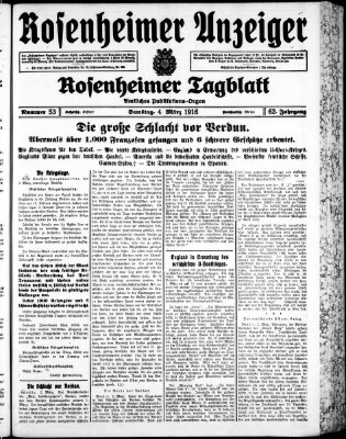 Rosenheimer Anzeiger Samstag 4. März 1916