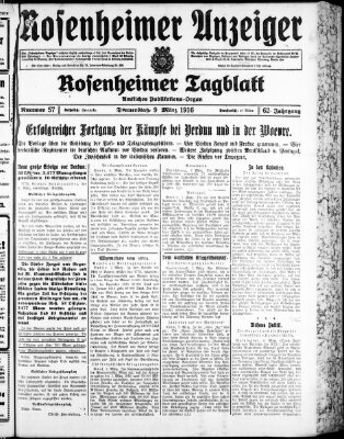 Rosenheimer Anzeiger Donnerstag 9. März 1916