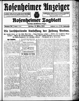 Rosenheimer Anzeiger Freitag 10. März 1916