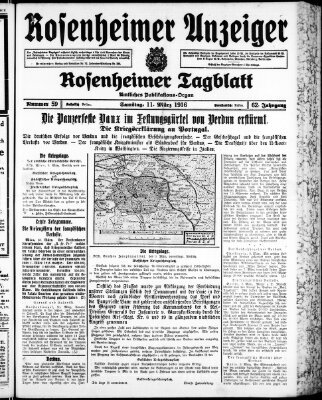 Rosenheimer Anzeiger Samstag 11. März 1916