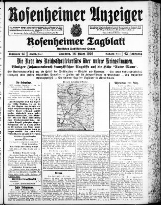 Rosenheimer Anzeiger Samstag 18. März 1916