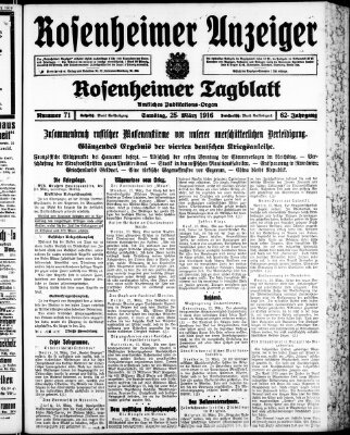 Rosenheimer Anzeiger Samstag 25. März 1916