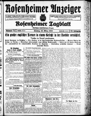 Rosenheimer Anzeiger Sonntag 26. März 1916