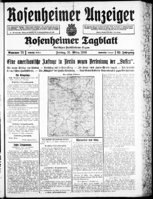 Rosenheimer Anzeiger Freitag 31. März 1916