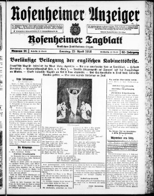 Rosenheimer Anzeiger Sonntag 23. April 1916