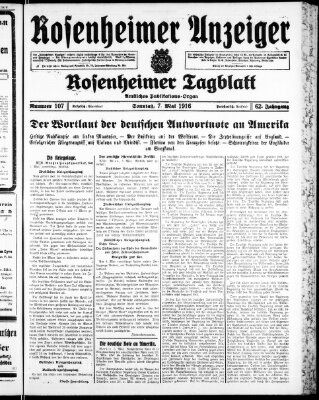 Rosenheimer Anzeiger Sonntag 7. Mai 1916