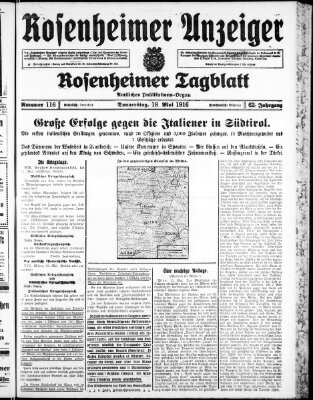 Rosenheimer Anzeiger Donnerstag 18. Mai 1916