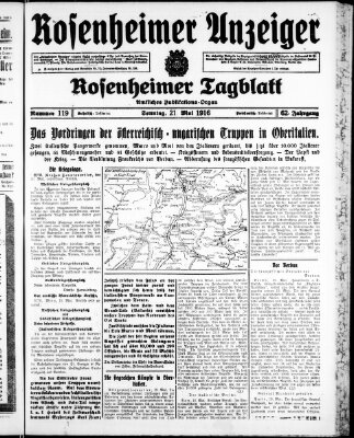 Rosenheimer Anzeiger Sonntag 21. Mai 1916