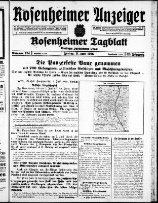 Rosenheimer Anzeiger Freitag 9. Juni 1916