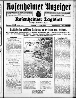 Rosenheimer Anzeiger Sonntag 11. Juni 1916