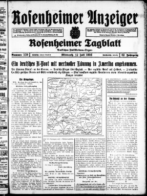 Rosenheimer Anzeiger Mittwoch 12. Juli 1916