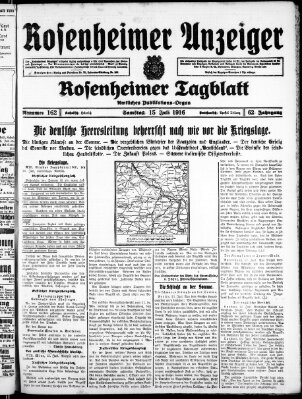 Rosenheimer Anzeiger Samstag 15. Juli 1916