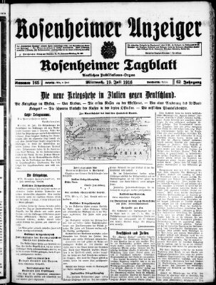 Rosenheimer Anzeiger Mittwoch 19. Juli 1916