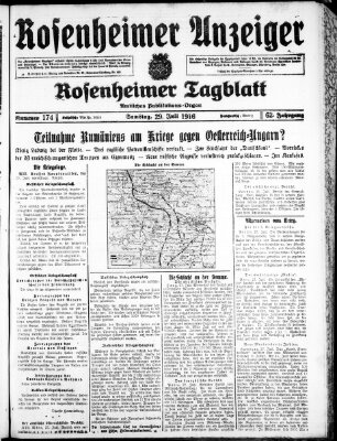 Rosenheimer Anzeiger Samstag 29. Juli 1916