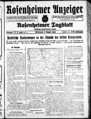 Rosenheimer Anzeiger Mittwoch 2. August 1916