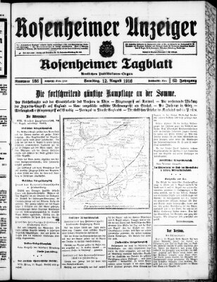 Rosenheimer Anzeiger Samstag 12. August 1916