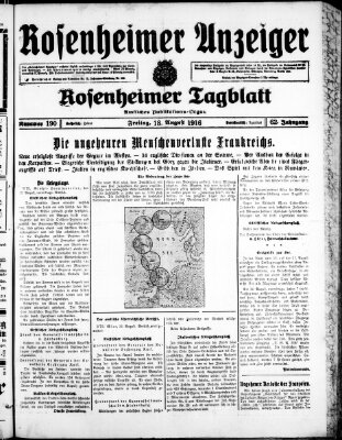 Rosenheimer Anzeiger Freitag 18. August 1916