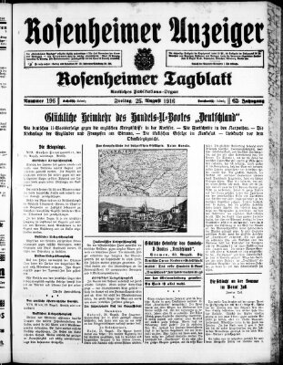 Rosenheimer Anzeiger Freitag 25. August 1916