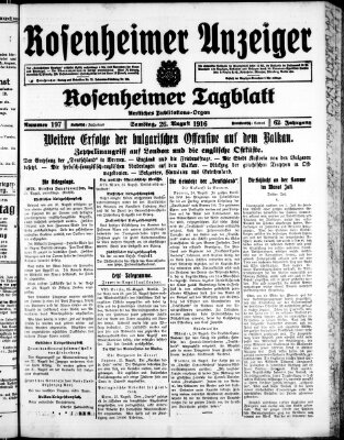 Rosenheimer Anzeiger Samstag 26. August 1916